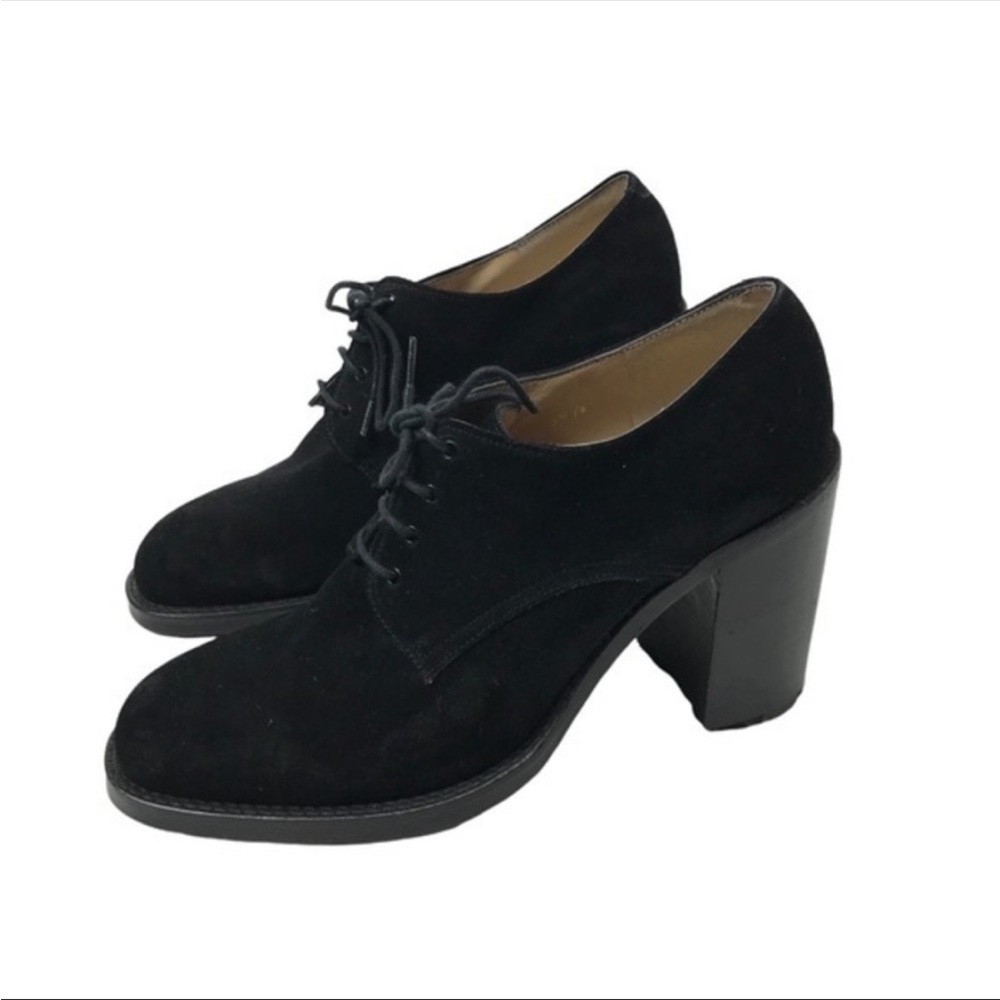 Freelance Classics Womens 39.5 Black Suede Lace Up Fashion Heels Boots bootie